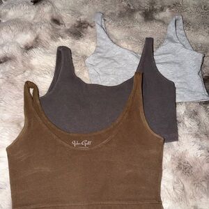 Brandy Melville Crop Tops - Brown, Gray, Cream